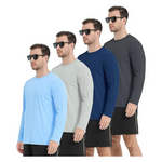 4-Pack Kinglaman UPF 50+ Men's Long Sleeves Dry Fit Shirts