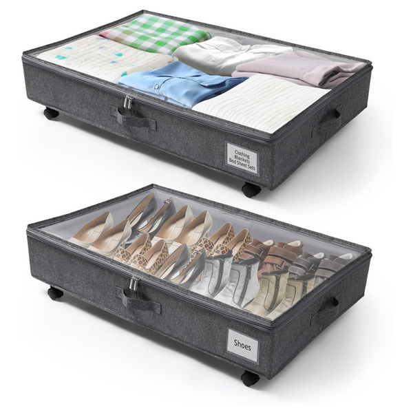 2-Pack KitHero Under Bed Storage Containers With Wheels