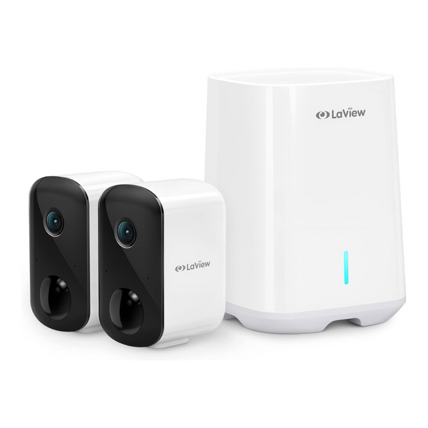 2-Pack LaView 2K IP66 Wireless Outdoor Security Cameras