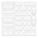 25-Piece Vtopmart 4-Size Clear Plastic Drawer Organizers Set