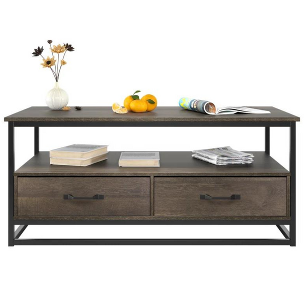 Union Rustic Southside 43.3'' W Coffee Table With 2 Drawers