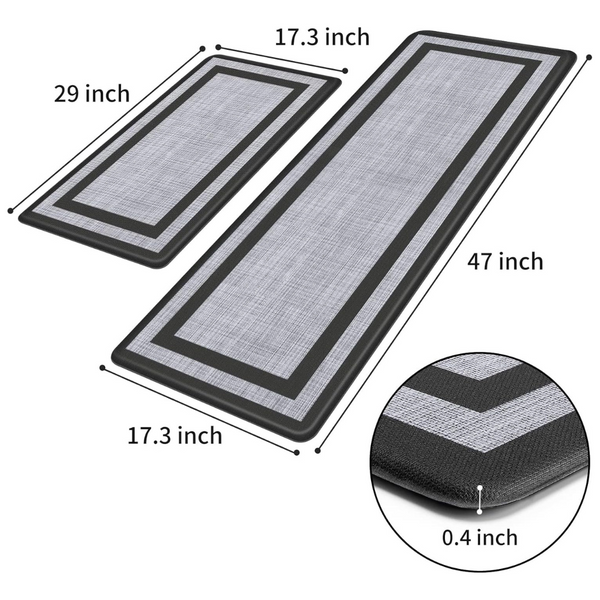 2-Piece Cushioned Anti-Fatigue Waterproof Kitchen Mats & Rugs