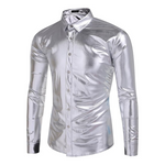 Men's Metallic Shiny Nightclub Slim Fit Shirts