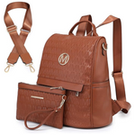 2-Pack Women's Anti-Theft Multi Pockets Fashion Backpack Set