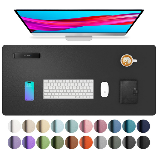 Aothia 31.5" x 15.7" Non-Slip PU Leather Desk Pad Protector (Various)