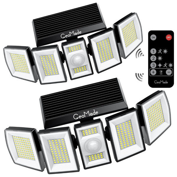 GeoMade Bright Solar Lights Outdoor Waterproof Dusk To Dawn