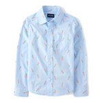 The Children's Place Boys' Long Sleeve Poplin Button Down Shirt