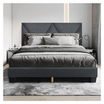 10-Slats Support Full Size Wood Platform Bed Frame (80"L x 60"W x 45"H)