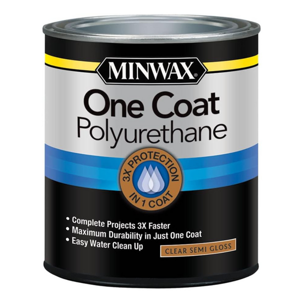 Minwax 356150000 One Coat Polyurethane, Quart, Semi-Gloss