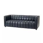 Pachynus 83" Wide Square Genuine Leather Rectangle Channel-Tufted Sofa