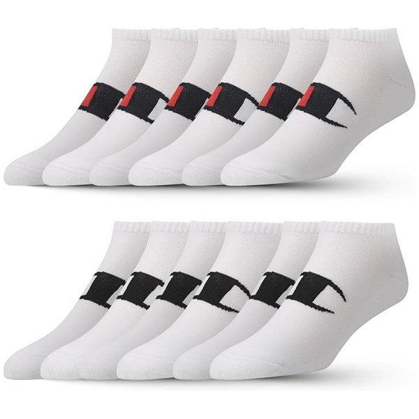 12-Pair Champion Boys & Girls Crew Low Cut No Show Ankle Quarter Socks