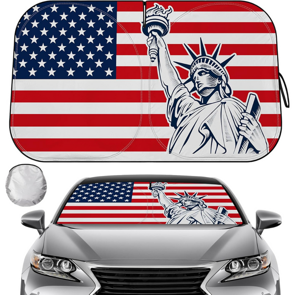 American Flag Car Sun Shade Windshield