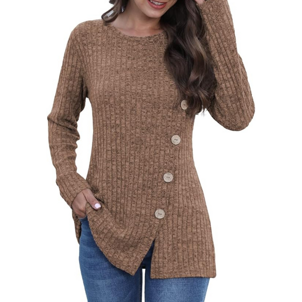 Women's Dressy Casual Crew Neck Long Sleeve Shirts (Various)