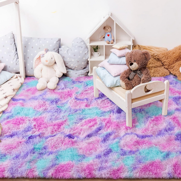 Kids Shag Soft Dorm Cute Fluffy Area Rug (4 x 6ft)