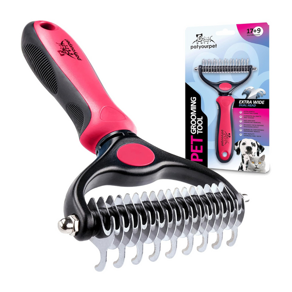 Pat Your Pet Double-Sided Extra Wide Deshedding Brush