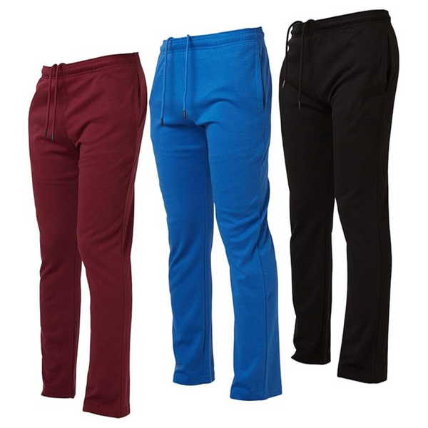 3-Pack Men's Wide Leg Open Bottom Lounge Sweatpants