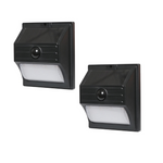 2-Count Mainstays Solar Powered Wall Mount Outdoor LED Deck Light