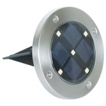 4-Pack Mainstays Solar Powered Stainless Steel LED Landscape Disc Lights