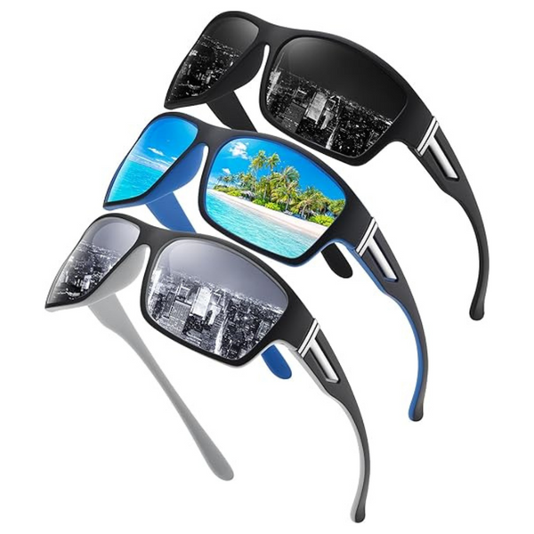 3 Pack UV 400 Protection Polarized Sports Sunglasses (Various)