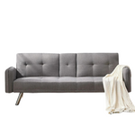 Aukfa 2 Cup Holders Tufted Back Square Arm Futon Convertible Sofa