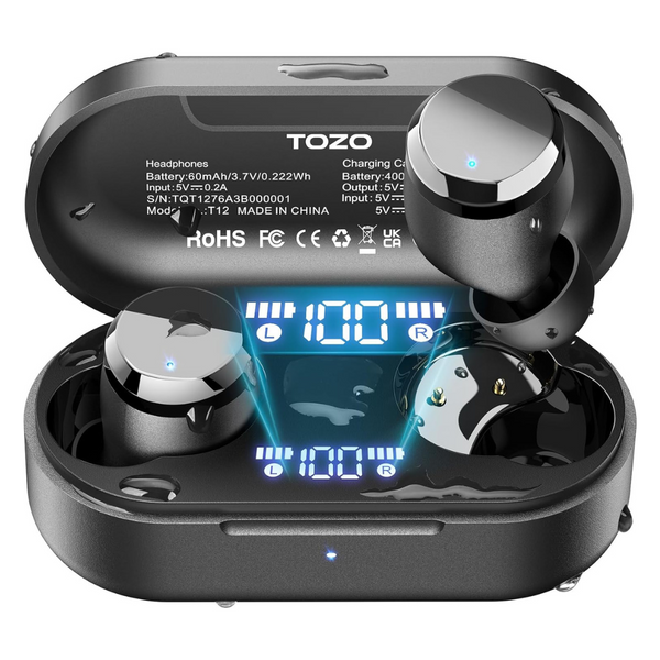 TOZO T12 IPX8 Waterproof Wireless Earbuds