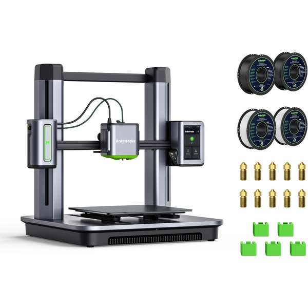 The AnkerMake M5 3D Printer with PLA+ Filament, Silicone Cover & Nozzle Kit