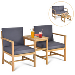 3-Piece Costway Patio Table Chairs Set