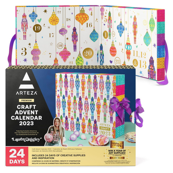 Arteza 24 Day Nutcracker Fine Art Christmas 2023 Advent Calendar