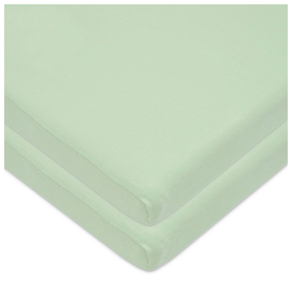 American Baby Company 2 Pack 100% Cotton Knit Fitted 18″ x 36″ Cradle/Bassinet Sheet