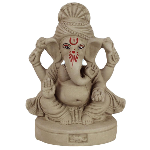 Tied Ribbons 8" Eco Friendly Ganesha Statues