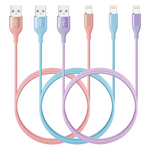 3-Pack 10ft Apple MFi Certified Fast Charging Lightning Cables (Various)