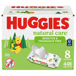 448-Count (8 x 56-ct) Huggies Natural Care Sensitive Baby Wipes