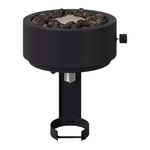 10" Metal Outdoor Tabletop Propane Fire Pit Lava Rock For Umbrella Hole