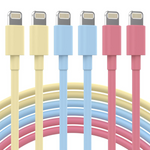 6-Pack Apple MFi Certified Fast Charging Lightning Cables (3/3/6/6/6/10ft)