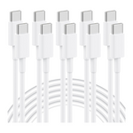 5-Pack 6ft 60W USB-C To USB-C Charging Cable