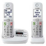 Panasonic Cordless Phone, Easy To Use With Large Display And Big Buttons, Built In Flashlight (2 Handsets)