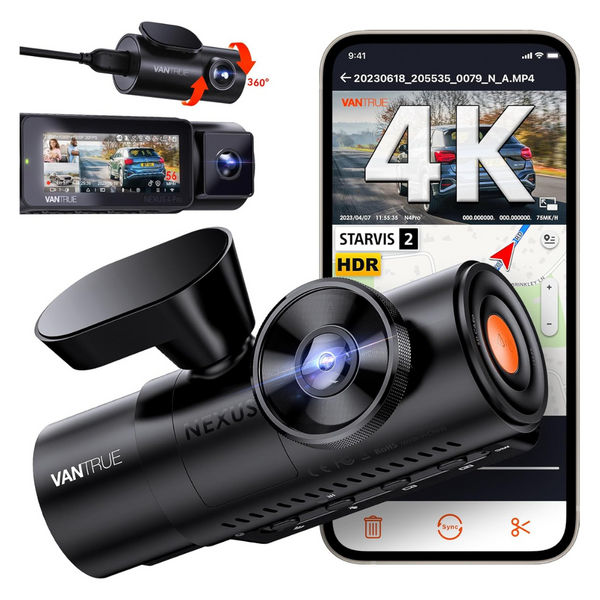 Vantrue N4 Pro 3 Channel 4K WiFi Dash Cam