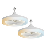 2-Pack Small E26 Base Ceiling Fan with Light & 3 Color