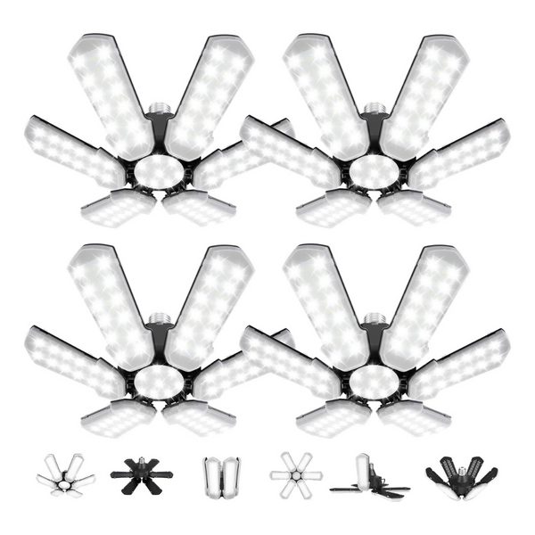 4-Pack KPBOTL 150W 5000LM 6500K Adjustable Panels LED Garage Lights