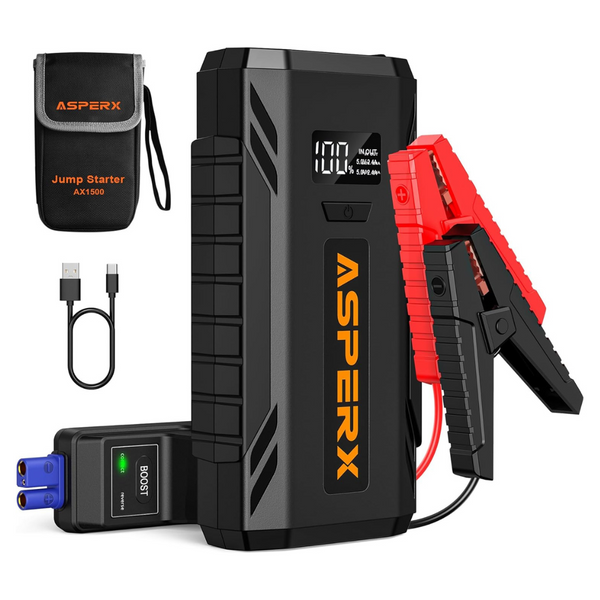 Asperex 1500A Peak Car Jump Starter & 12V Portable Power Pack