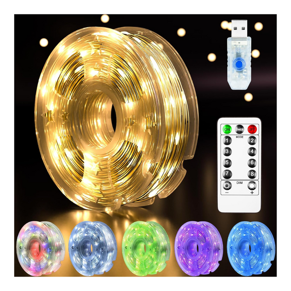 33 ft 100 LED Waterproof USB Fairy String Lights (Various)