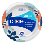 90-Count Dixie 8.5" Light Dinner Size Printed Disposable Paper Plates