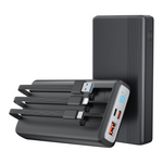 20000mAh Portable Phone Charger With 3 Built-In Cables (Various)