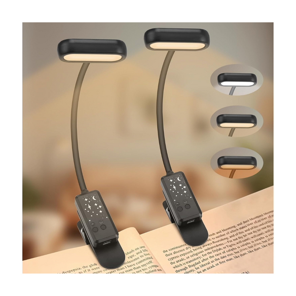 2-Pack Rechargeable LED Book Reading Light