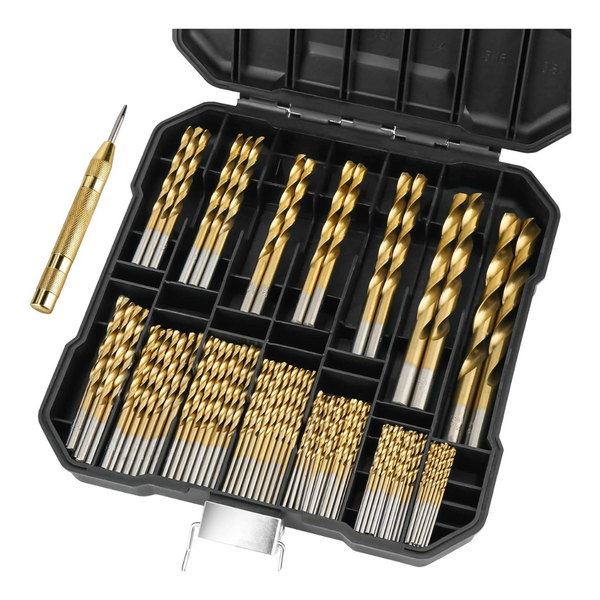 99-Piece Ticonn Titanium Coated Drill Bit Set With Storage Case