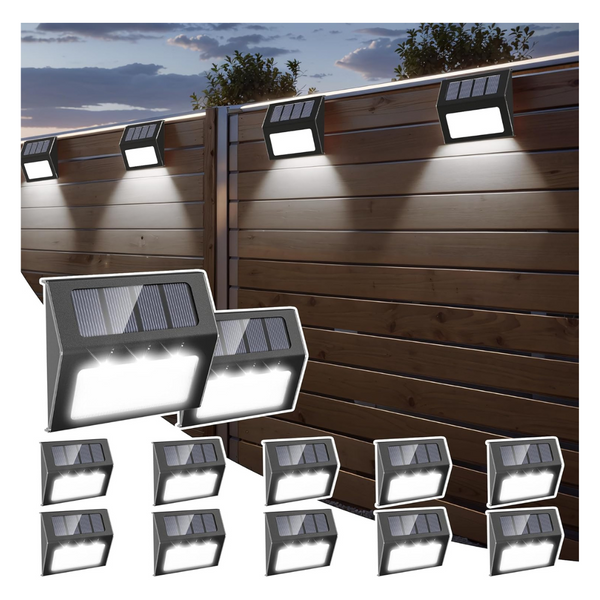 12-Pack Otdair New version Waterproof Solar Fence Deck Lights