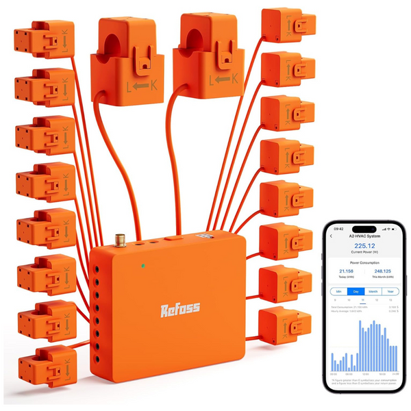 Refoss Electricity Usage Monitor with 16 x 60A Circuit Sensors
