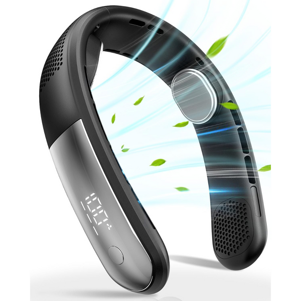 Portable Rechargeable Digital Display Adjustable Cooling Neck Fan