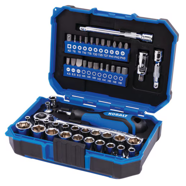 Kobalt 50-Piece Standard (SAE) & Metric Polished Chrome Mechanics Tool Set