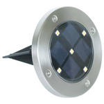 4-Pack Mainstays Solar Powered Stainless Steel LED Landscape Disc Lights